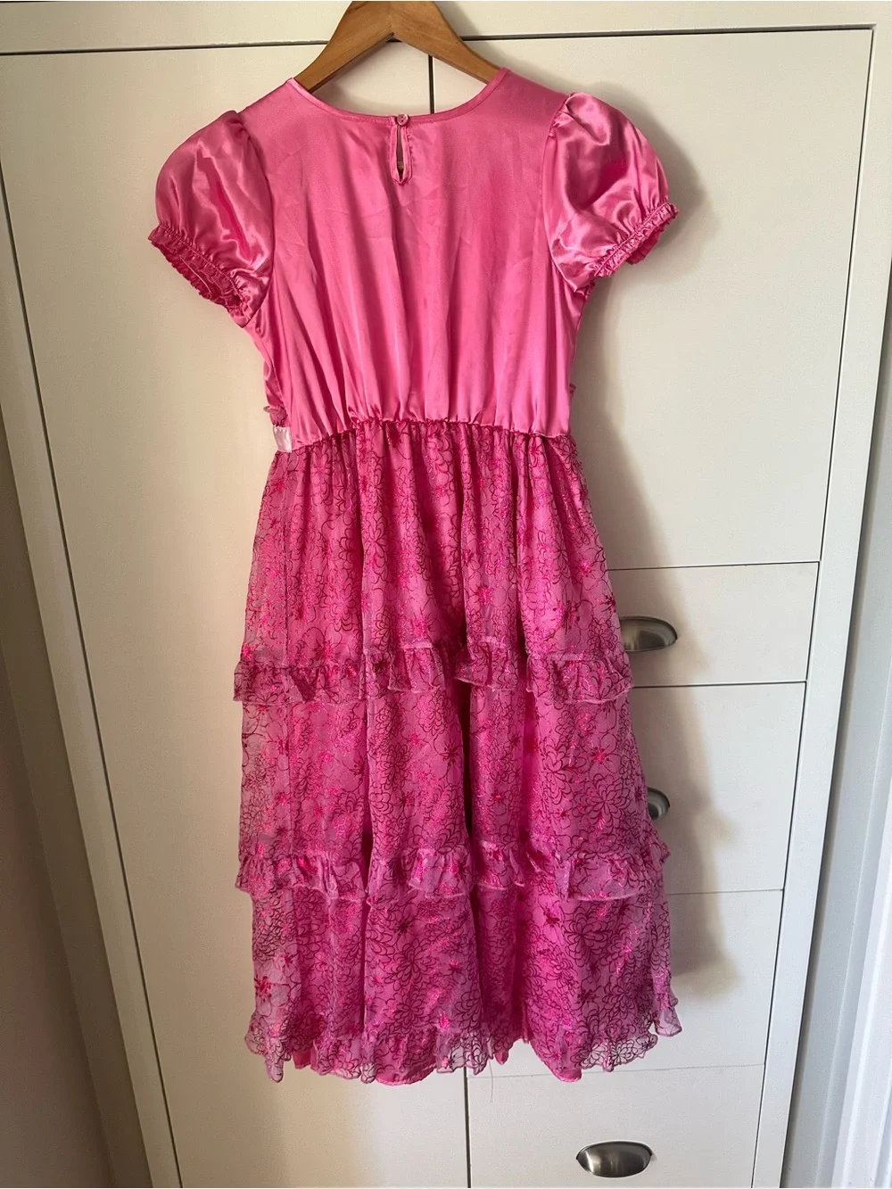 Disney Pink Princess Tiered Satin & Lace Costume Dress